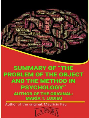 cover image of Summary of "The Problem of the Object and the Method In Psychology" by María T. Lodieu